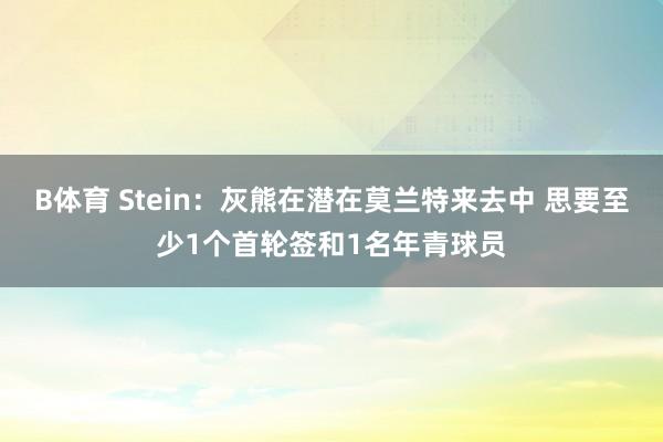 B体育 Stein：灰熊在潜在莫兰特来去中 思要至少1个首轮签和1名年青球员