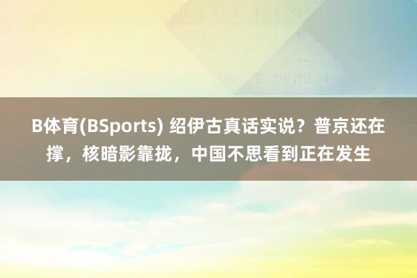 B体育(BSports) 绍伊古真话实说？普京还在撑，核暗影靠拢，中国不思看到正在发生