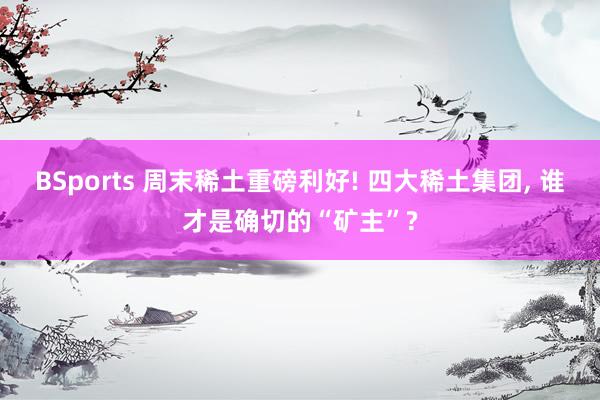 BSports 周末稀土重磅利好! 四大稀土集团， 谁才是确切的“矿主”?