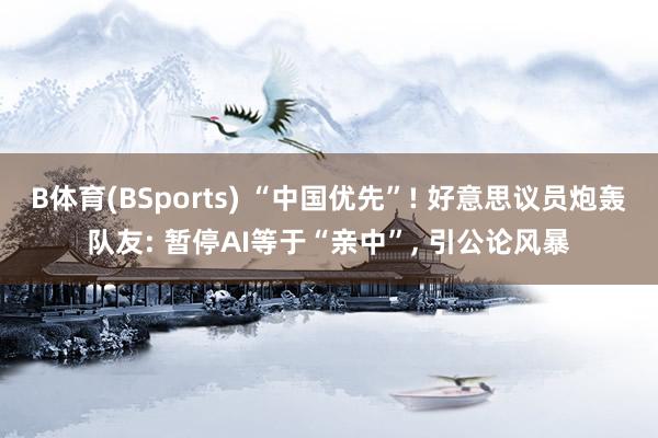 B体育(BSports) “中国优先”! 好意思议员炮轰队友: 暂停AI等于“亲中”， 引公论风暴