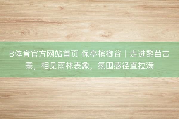 B体育官方网站首页 保亭槟榔谷｜走进黎苗古寨，相见雨林表象，氛围感径直拉满