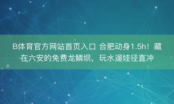 B体育官方网站首页入口 合肥动身1.5h！藏在六安的免费龙鳞坝，玩水遛娃径直冲