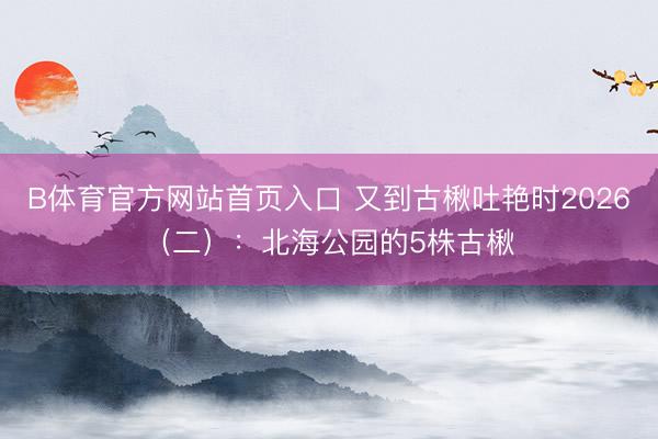 B体育官方网站首页入口 又到古楸吐艳时2026（二）：北海公园的5株古楸