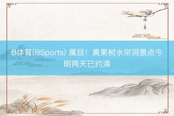 B体育(BSports) 属目！黄果树水帘洞景点今明两天已约满