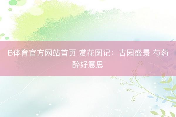 B体育官方网站首页 赏花图记：古园盛景 芍药醉好意思