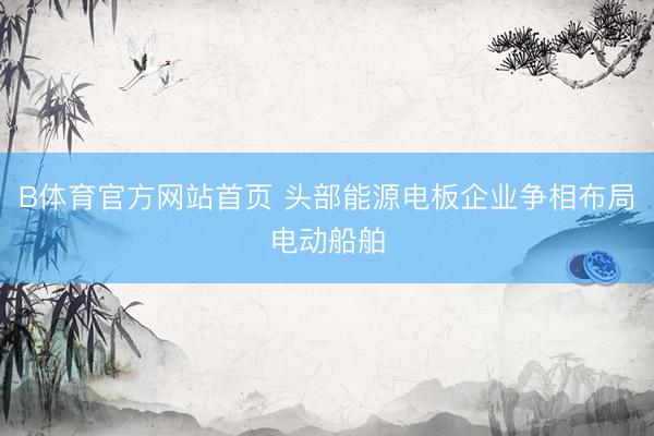 B体育官方网站首页 头部能源电板企业争相布局电动船舶