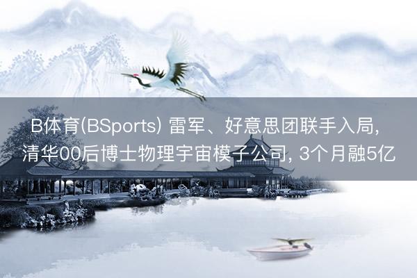 B体育(BSports) 雷军、好意思团联手入局， 清华00后博士物理宇宙模子公司， 3个月融5亿